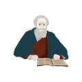 Aristotle Portrait, Aristotle Ancient Greek philosopher and polymath Character Cartoon illustration